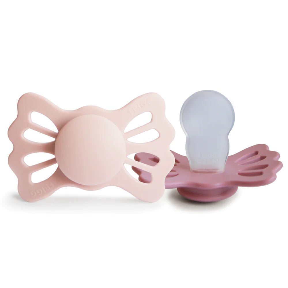 FRIGG: Lucky Symmetrical Silicone Pacifiers - 2-Pack Blush/ Cedar - Size 2 - Acorn & Pip_Frigg