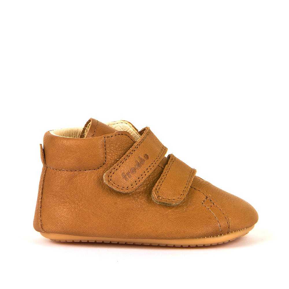 Froddo: Double Velcro Pre-Walker Shoes - Cognac Brown Leather - Acorn & Pip_Froddo