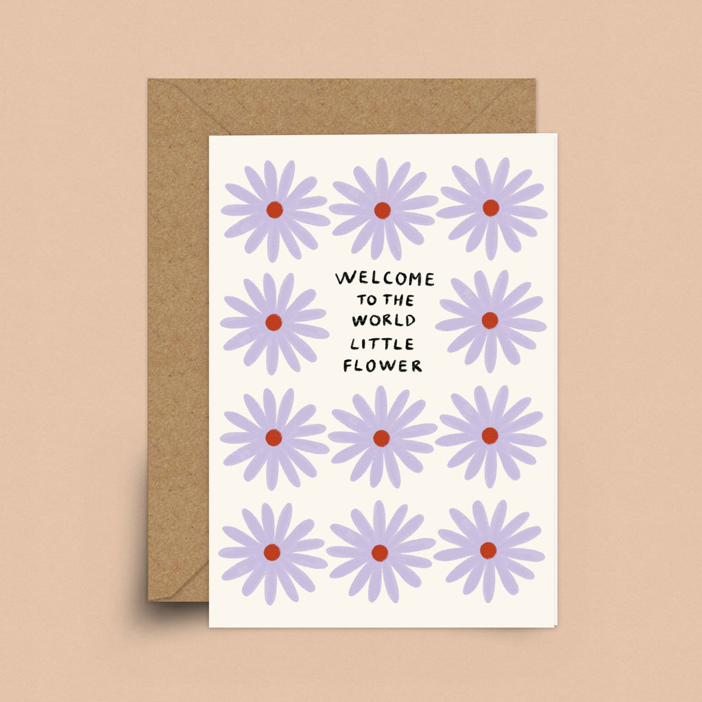 Hey Im Sakina: New Baby Flower Greetings Card - Acorn & Pip_Hey I'm Sakina