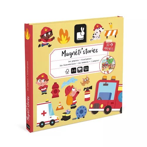 Janod: Magneti'Stories - Firefighters- Magnetic Toy - Acorn & Pip_Janod