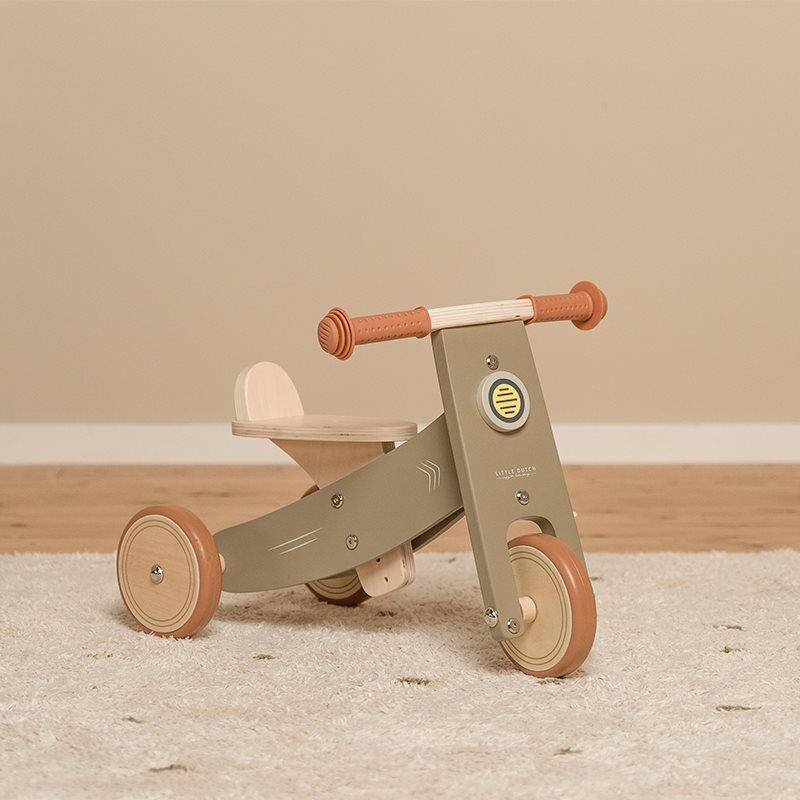 Little Dutch: Wooden Tricycle - Olive - Acorn & Pip_Little Dutch
