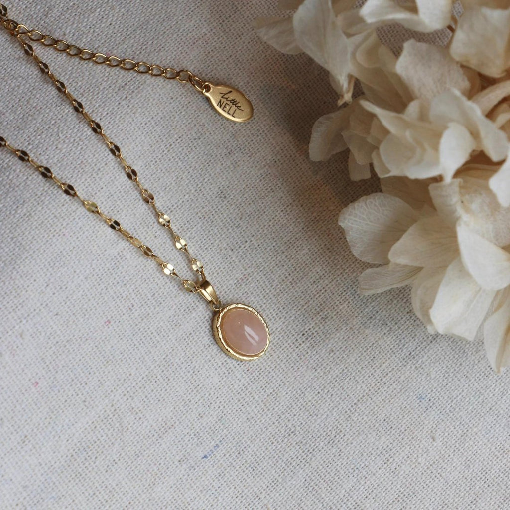 Little Nell Jewellery: Rose Quartz Necklace - Acorn & Pip_Little Nell Jewellery
