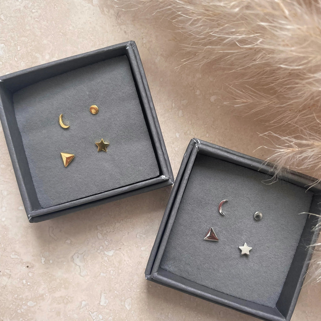 Little Nell: Mix & Match Celestial Studs - Gold - Acorn & Pip_Little Nell Jewellery