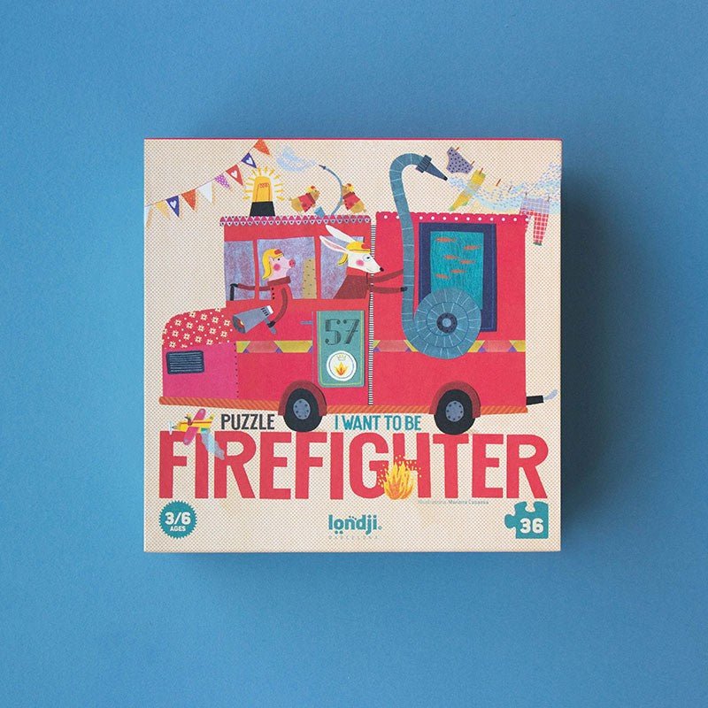 Londji: Puzzle - I want to be Firefighter (36 Pieces) - Acorn & Pip_Londji