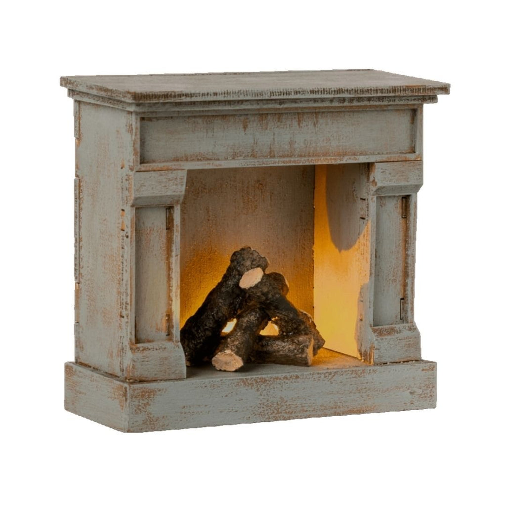 Maileg: Fireplace - Vintage Blue - Acorn & Pip_Maileg