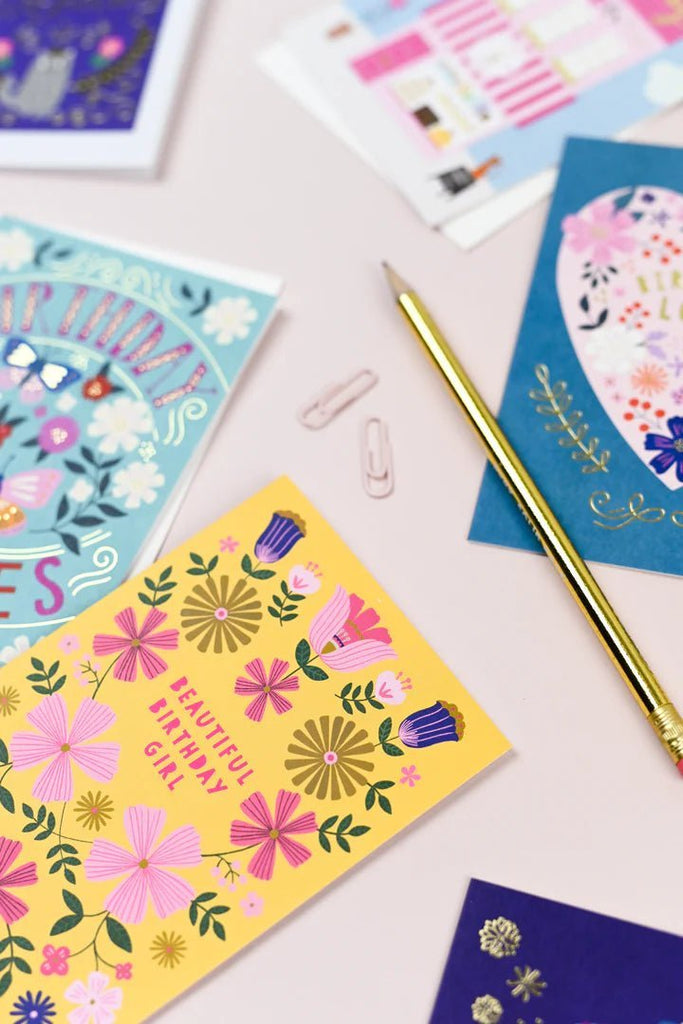 Mifkins: Beautiful Birthday Girl - Birthday Card - Acorn & Pip_Mifkins