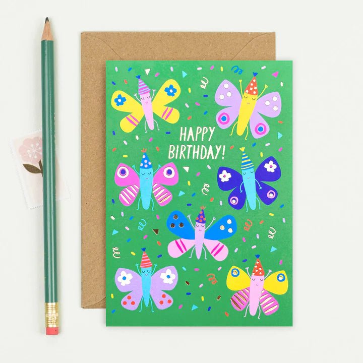 Mifkins: Butterfly Birthday Card - Acorn & Pip_Mifkins