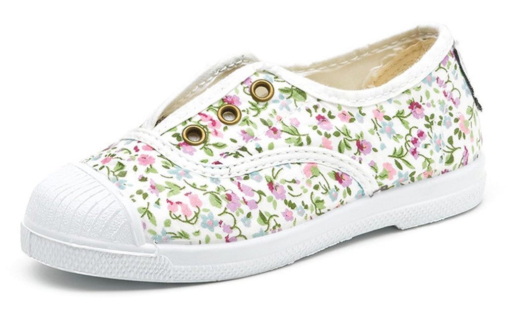 Natural World Eco: Elasticated Kids Sneakers - Flowers - Acorn & Pip_Natural World Eco