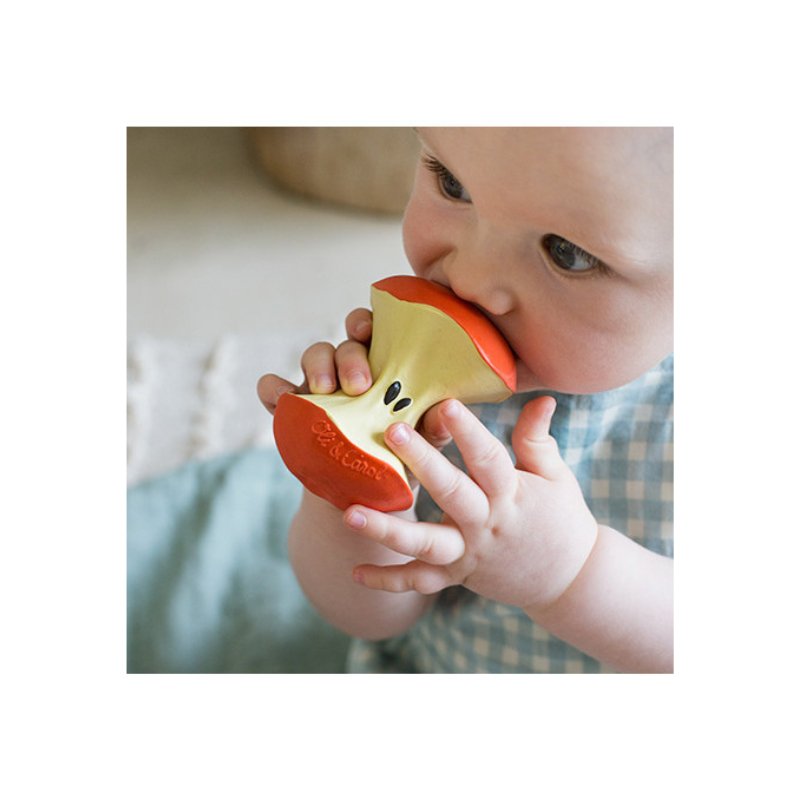 Oli & Carol: Pepa the Apple - Baby Rubber Teether - Acorn & Pip_Oli & Carol