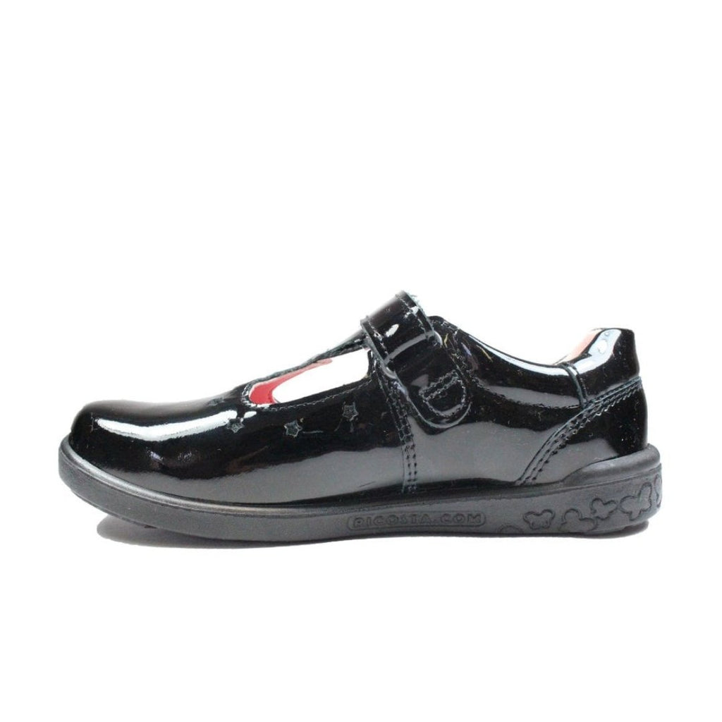 Ricosta: Scarlett T-Bar School Shoes - Black Patent - Acorn & Pip_Ricosta