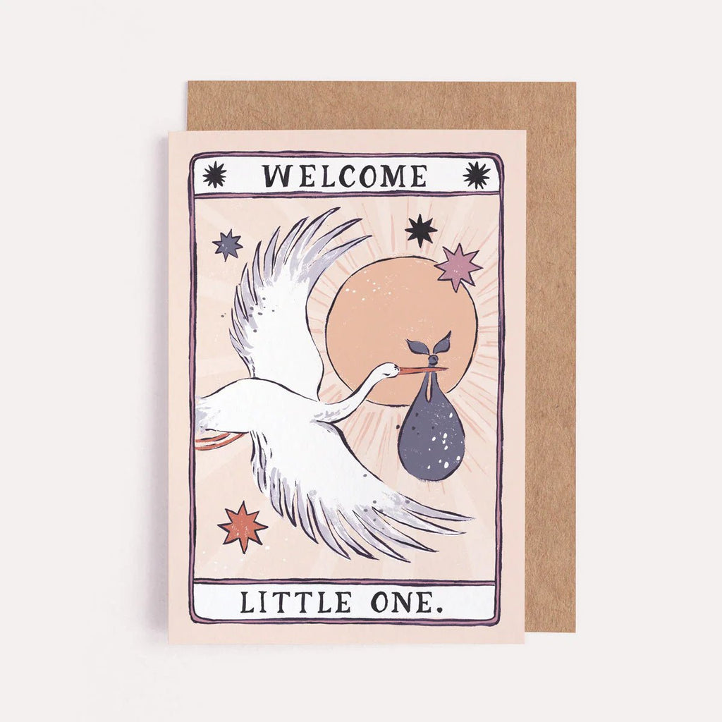 Sister Paper Co: Stork New Baby Card - Acorn & Pip_Sister Paper Co