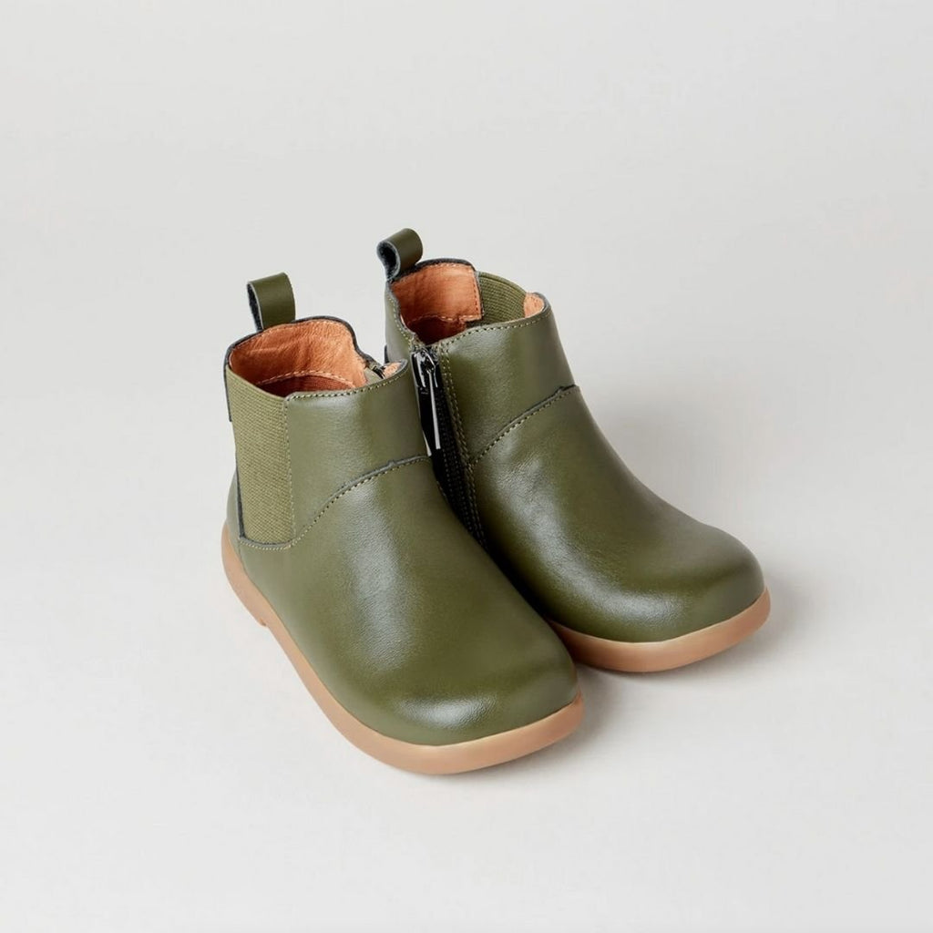 Zig + Star: Rockit Khaki Leather Boot - Acorn & Pip_Zig + Star